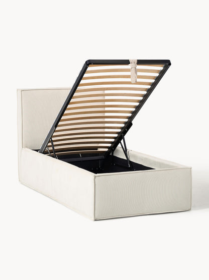 Draggery Dream Single Bed in Corduroy with Storage