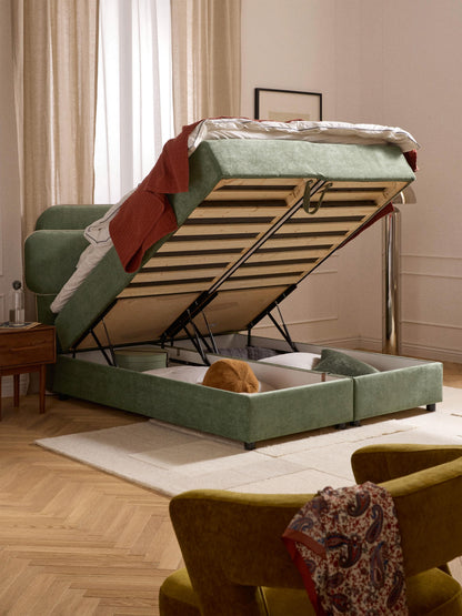 Draggery Enrica Box Spring Bed Frame with Storage