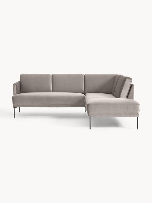 Draggery Fluente Corner Sofa with Velvet Cover