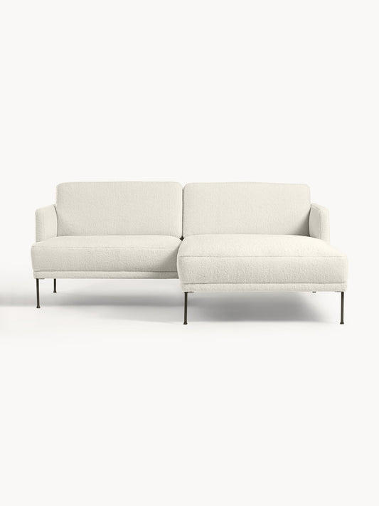 Draggery Fluente Small Corner Sofa with Teddy Fabric Cover