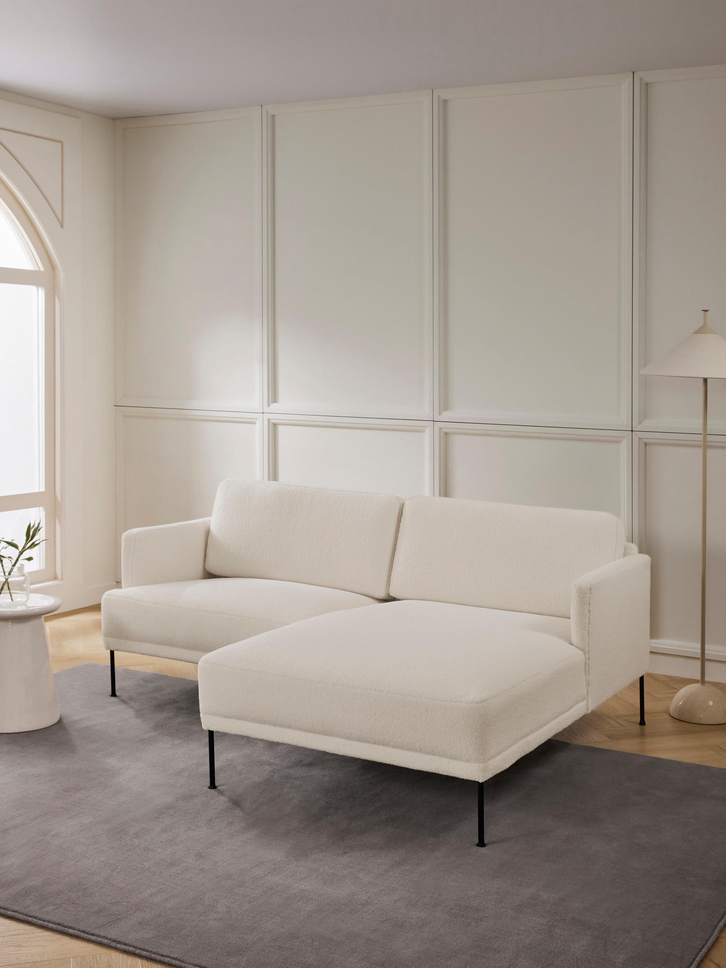 Draggery Fluente Small Corner Sofa with Teddy Fabric Cover