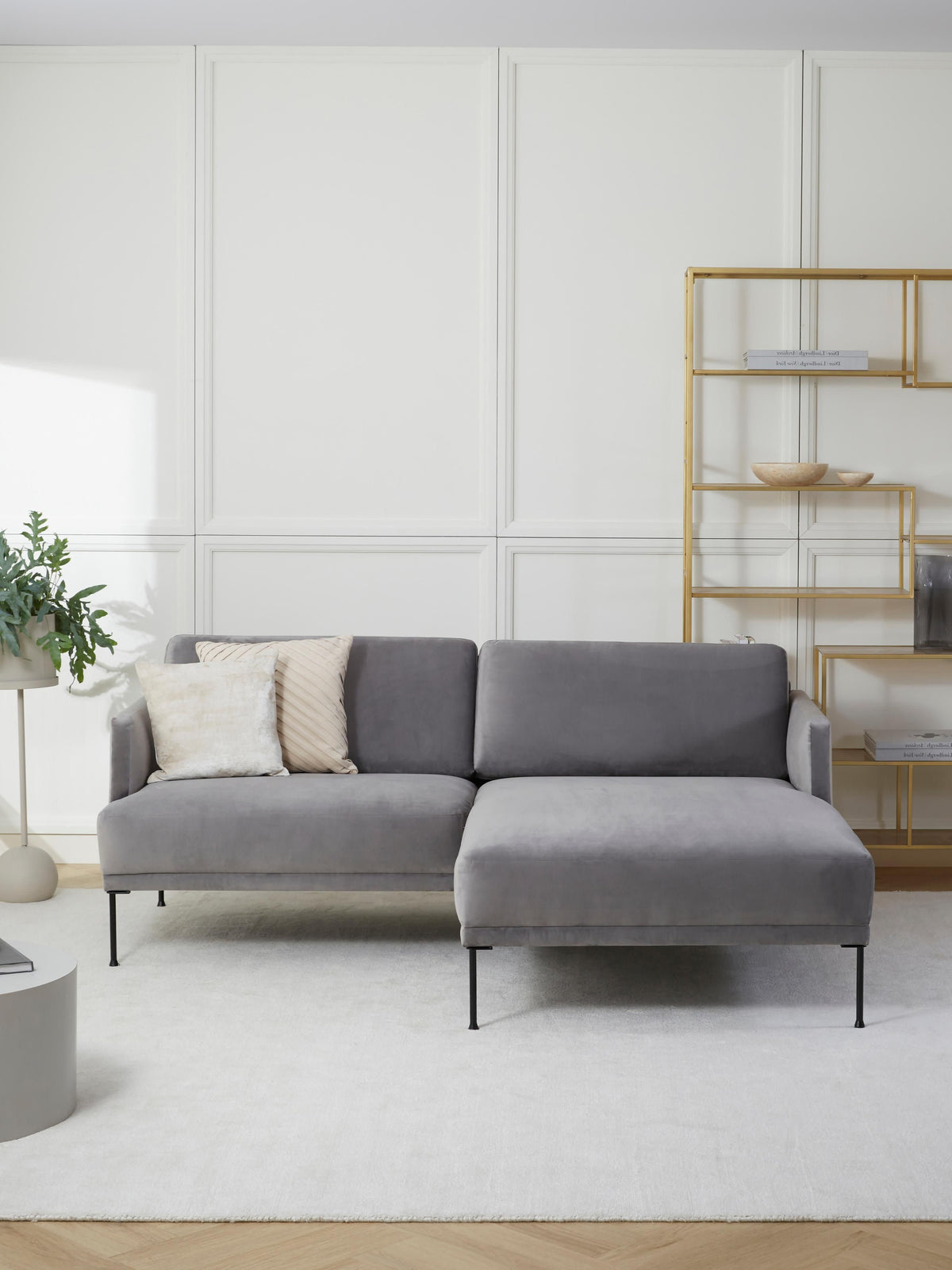Draggery Fluente Small Corner Sofa with Velvet Cover