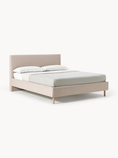 Draggery Giulia Upholstered Bed Frame with Wooden Feet