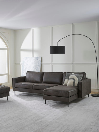 Draggery Hunter Corner Sofa with Leather Cover, 3-Seater