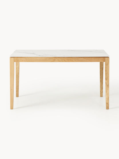 Draggery Jackson Dining Table, in Various Sizes, with Marble-Look Tabletop