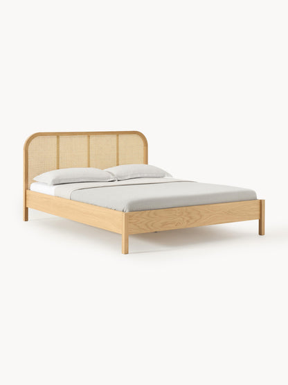 Draggery Jones Bed, Wooden, with Vienna Cane Headboard
