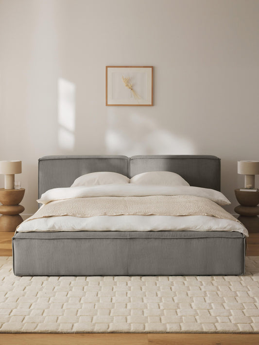 Draggery Lennon Bed with Corduroy Upholstery