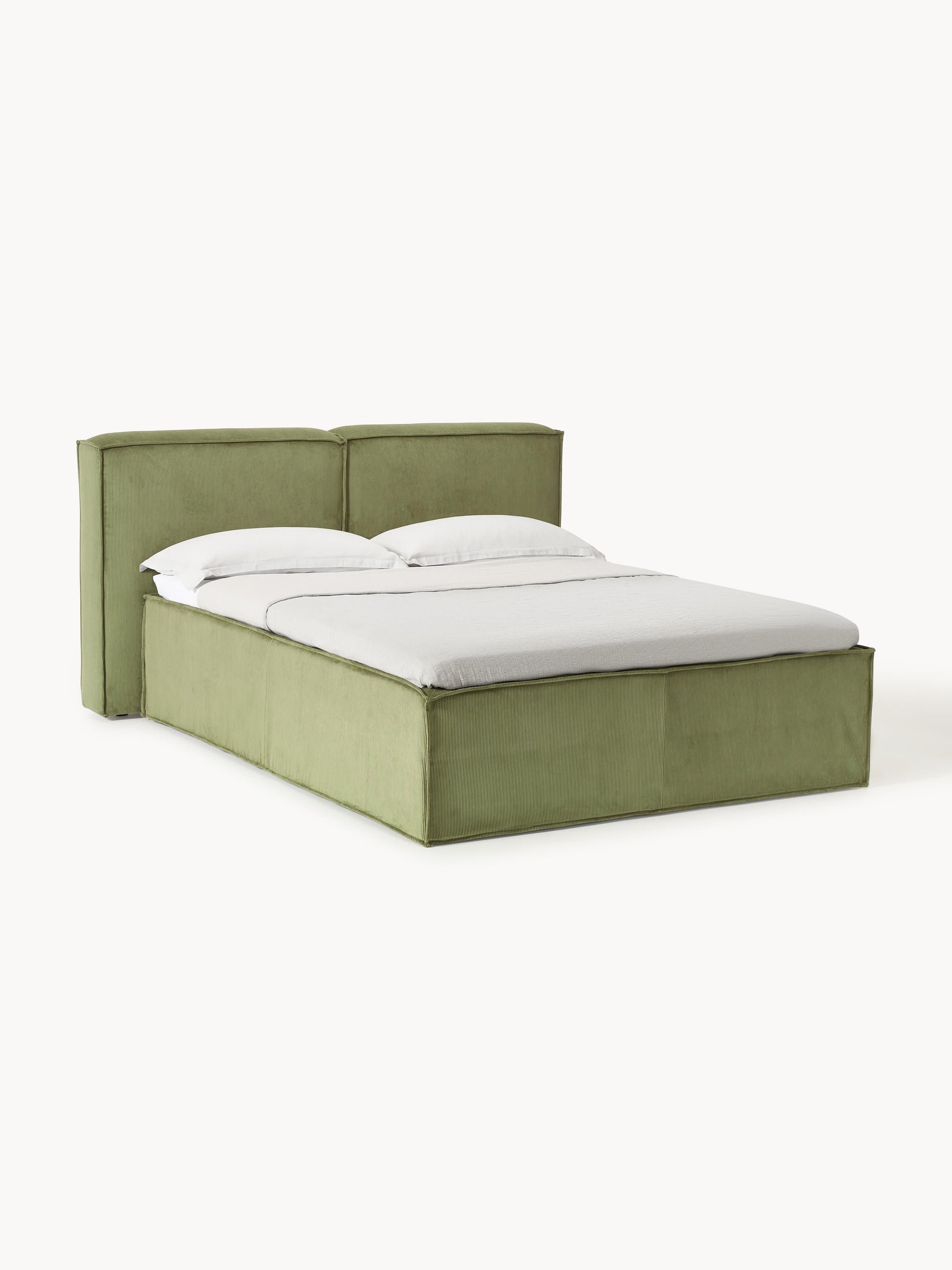 Draggery Lennon Box Spring Bed Frame in Corduroy