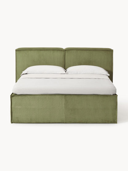 Draggery Lennon Box Spring Bed Frame in Corduroy