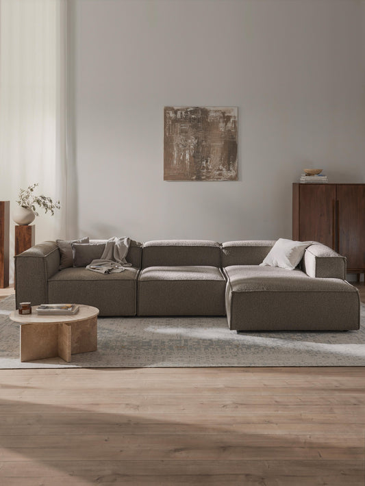 Draggery Lennon Modular Corner Sofa with Bouclé Cover, 4-Seater