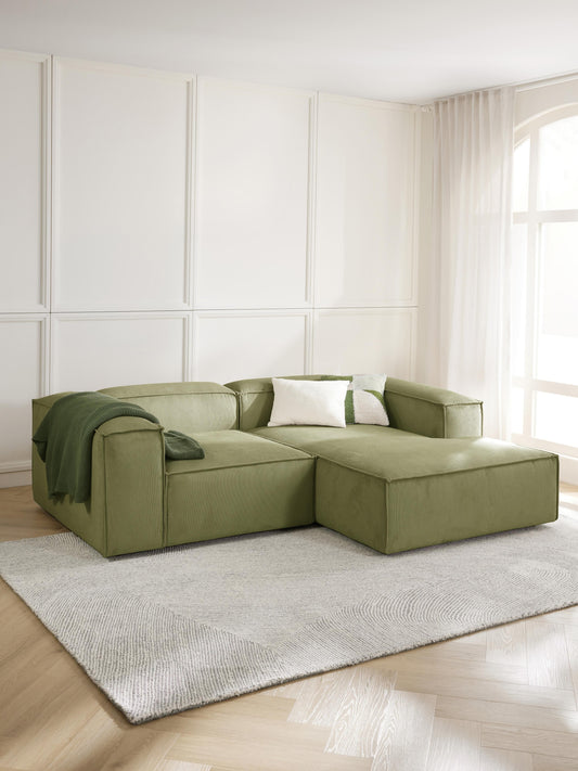 Draggery Lennon Modular Corner Sofa with Corduroy Cover, 2-Seater
