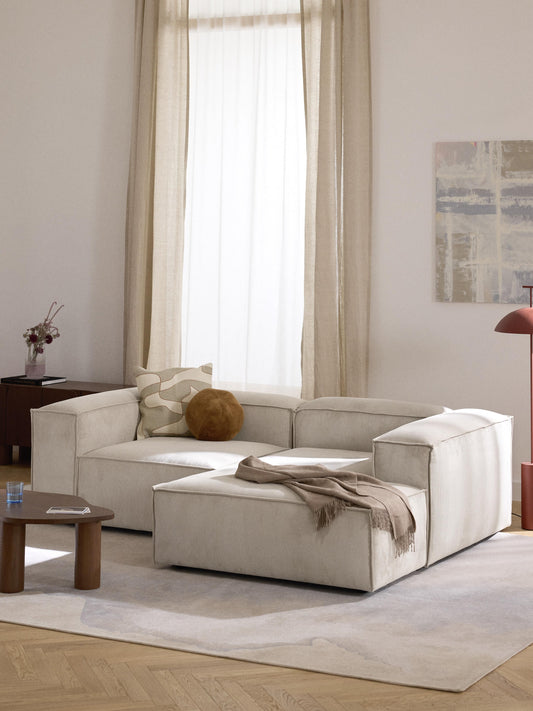 Draggery Lennon Modular Corner Sofa with Corduroy Cover, 2-Seater