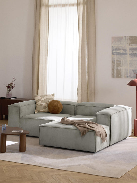 Draggery Lennon Modular Corner Sofa with Corduroy Cover, 2-Seater