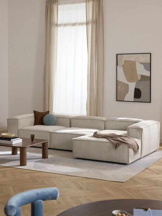 Draggery Lennon Modular Corner Sofa with Corduroy Cover, 4-Seater