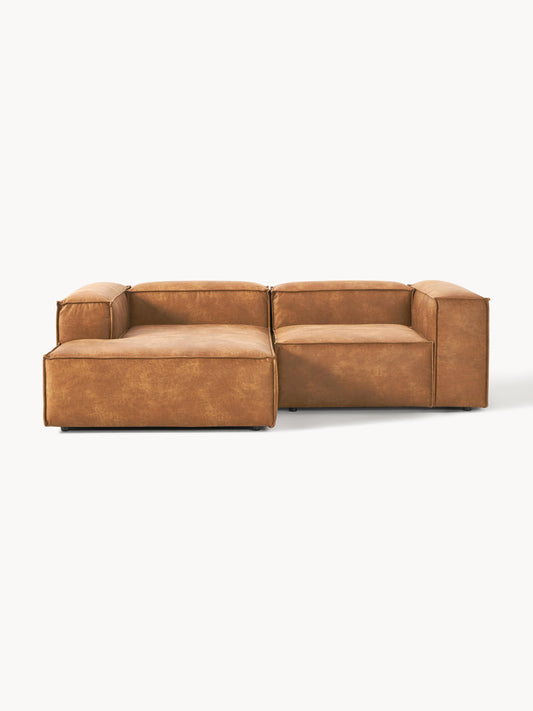 Draggery Lennon Modular Corner Sofa with Leather Cover, 2-Seater