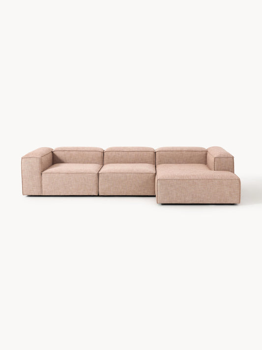 Draggery Lennon Modular Corner Sofa with Linen Blend Cover, 4-Seater