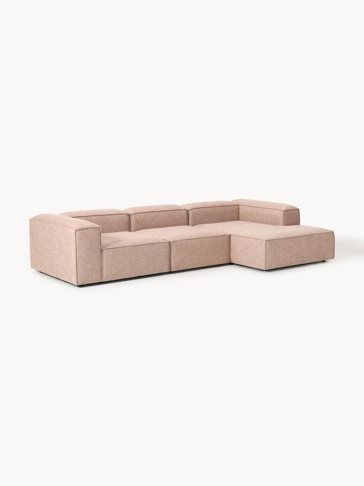 Draggery Lennon Modular Corner Sofa with Linen Blend Cover, 4-Seater