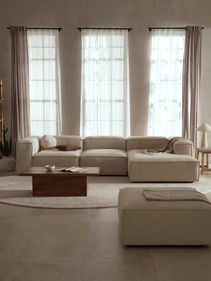 Draggery Lennon Modular Corner Sofa with Linen Blend Cover, 4-Seater