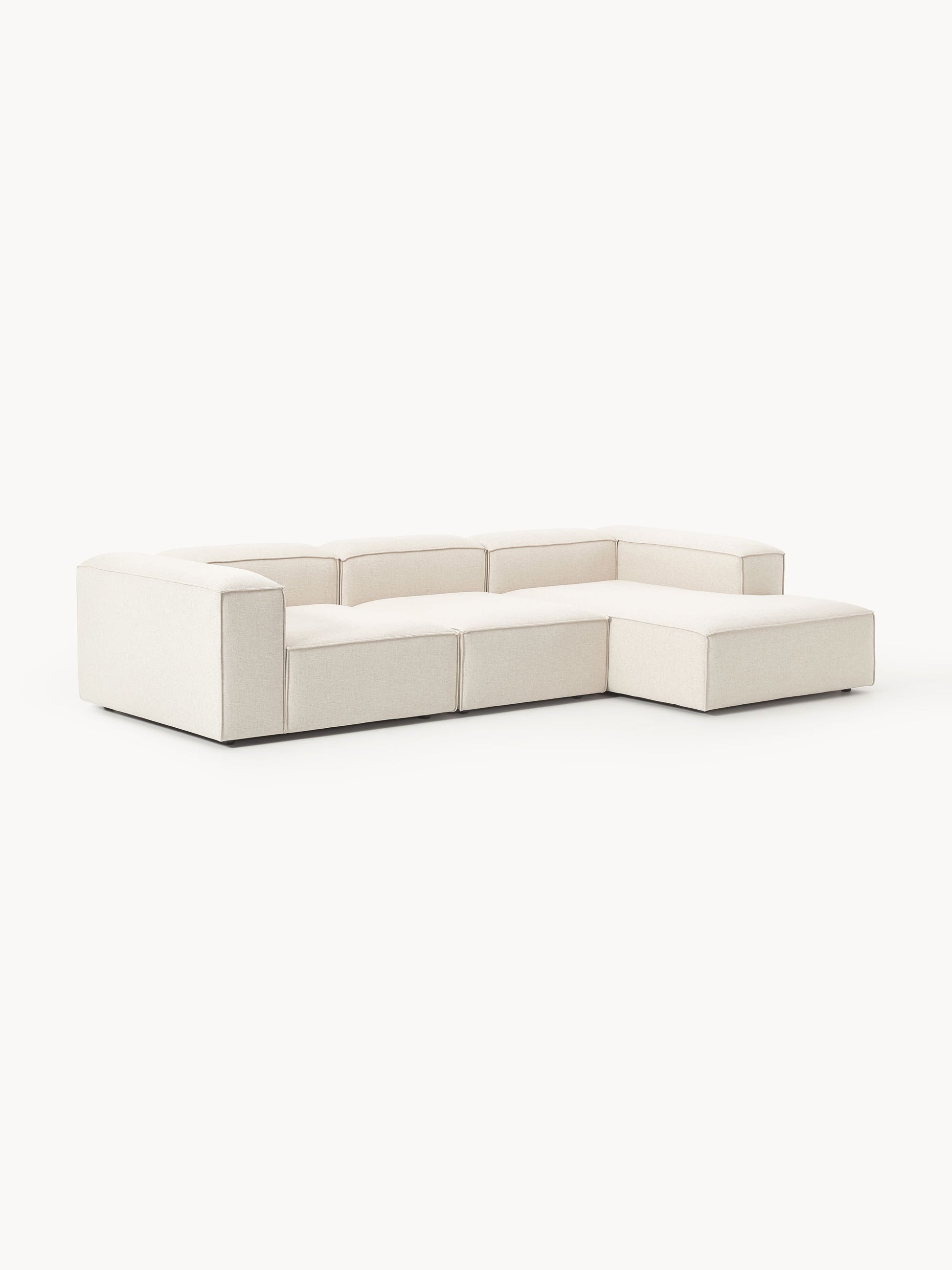 Draggery Lennon Modular Corner Sofa with Linen Blend Cover, 4-Seater