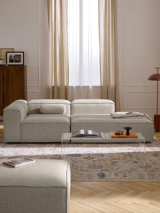 Draggery Lennon Modular Ottoman with Linen Blend Cover