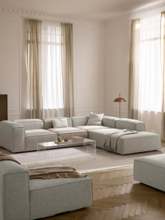 Draggery Lennon Modular XL Corner Sofa in Linen Blend, 4-Seater