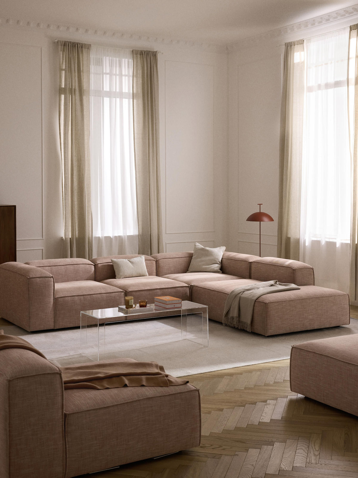 Draggery Lennon Modular XL Corner Sofa in Linen Blend, 4-Seater