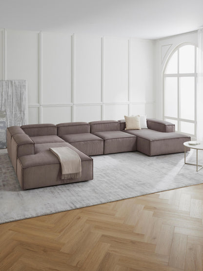 Draggery Lennon Ottoman Corner Module with Corduroy Cover