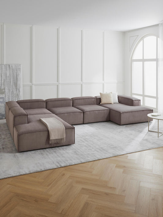 Draggery Lennon Ottoman Corner Module with Corduroy Cover
