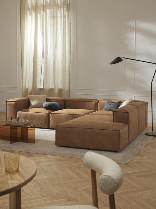 Draggery Lennon Ottoman Module with Leather Cover
