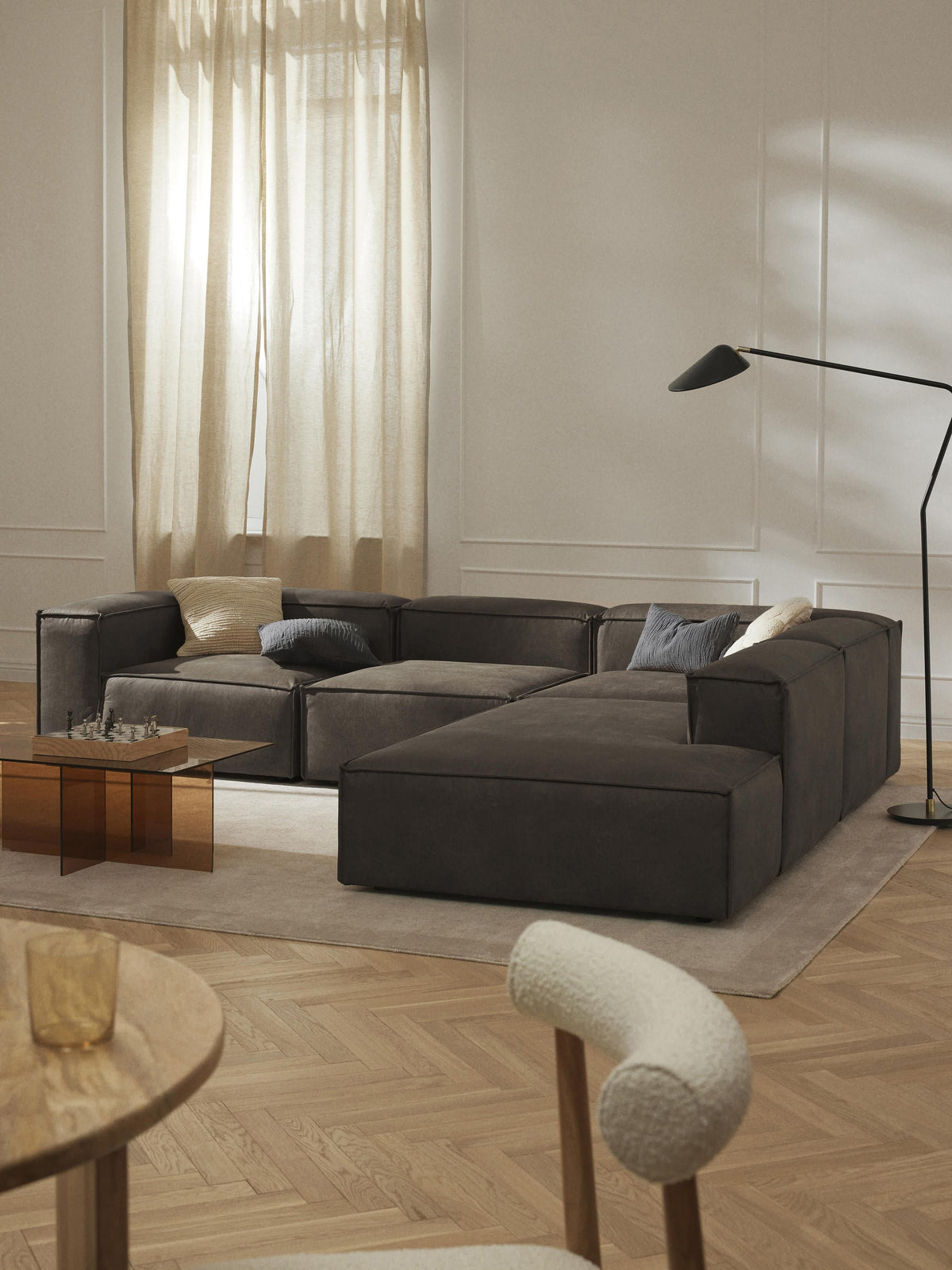 Draggery Lennon Ottoman Module with Leather Cover