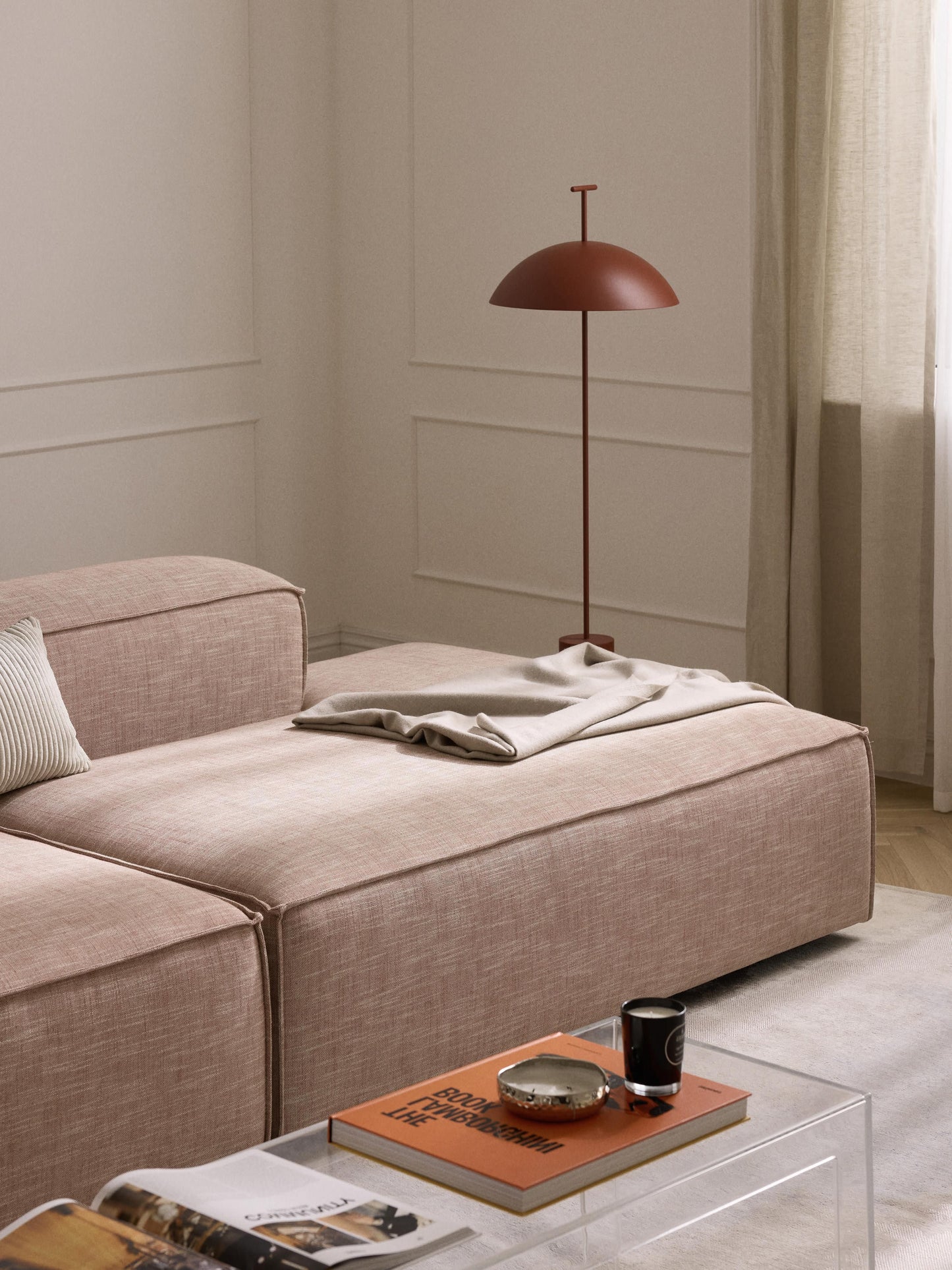 Draggery Lennon Ottoman Module with Linen Blend Cover