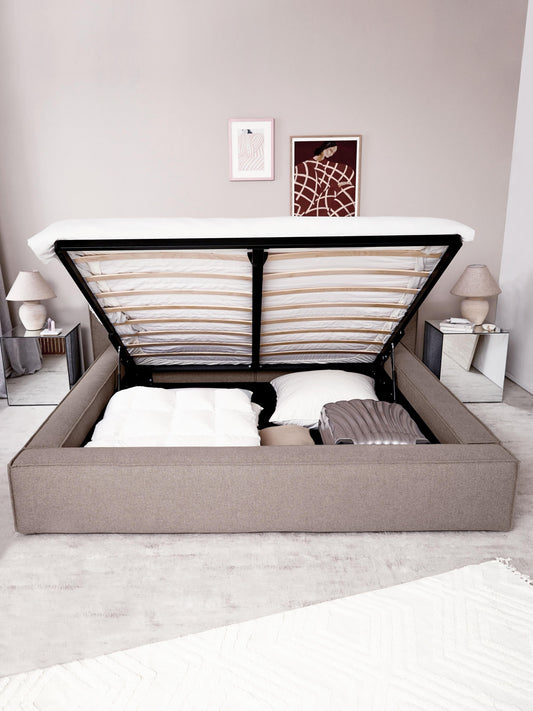 Draggery Lennon Upholstered Bed Frame with Storage