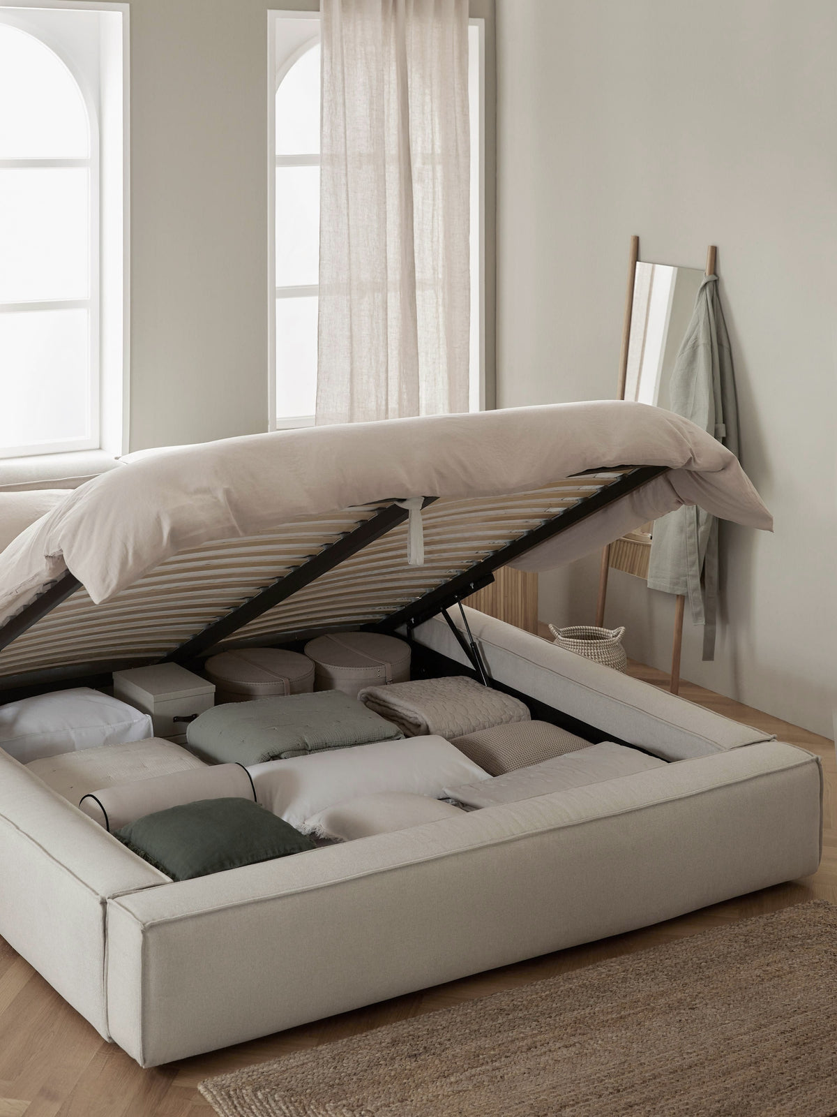 Draggery Lennon Upholstered Bed Frame with Storage