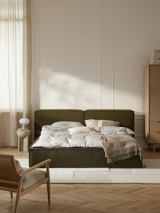 Draggery Lennon Upholstered Bed with Storage, Bouclé