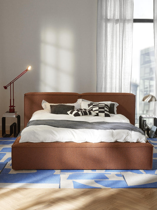Draggery Lennon Upholstered Bed with Storage, Bouclé