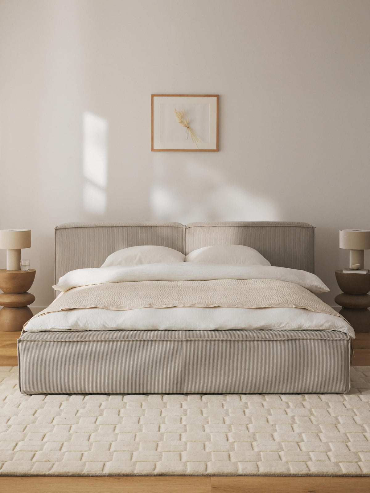 Draggery Lennon Upholstered Bed with Storage, Corduroy