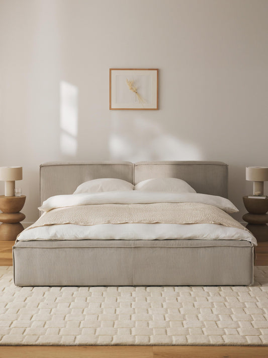 Draggery Lennon Upholstered Bed with Storage, Corduroy