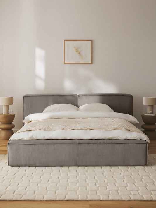 Draggery Lennon Upholstered Bed with Storage, Corduroy