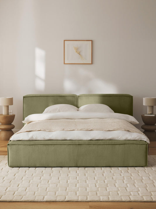 Draggery Lennon Upholstered Bed with Storage, Corduroy