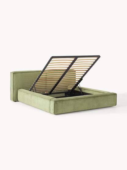 Draggery Lennon Upholstered Bed with Storage, Corduroy
