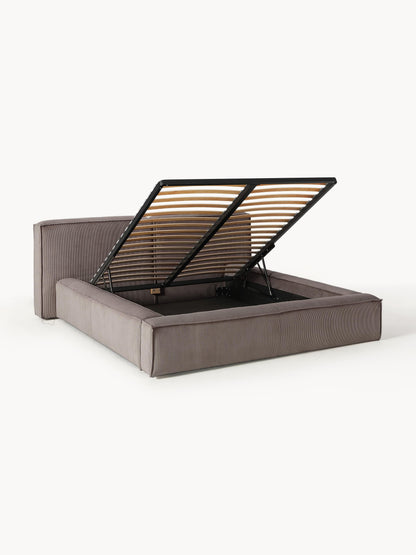 Draggery Lennon Upholstered Bed with Storage, Corduroy