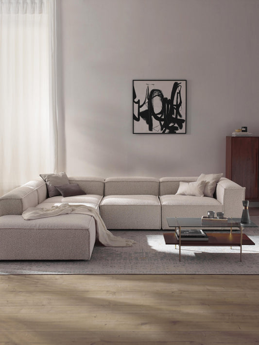 Draggery Lennon XL Modular Corner Sofa with Bouclé Cover, 4-Seater