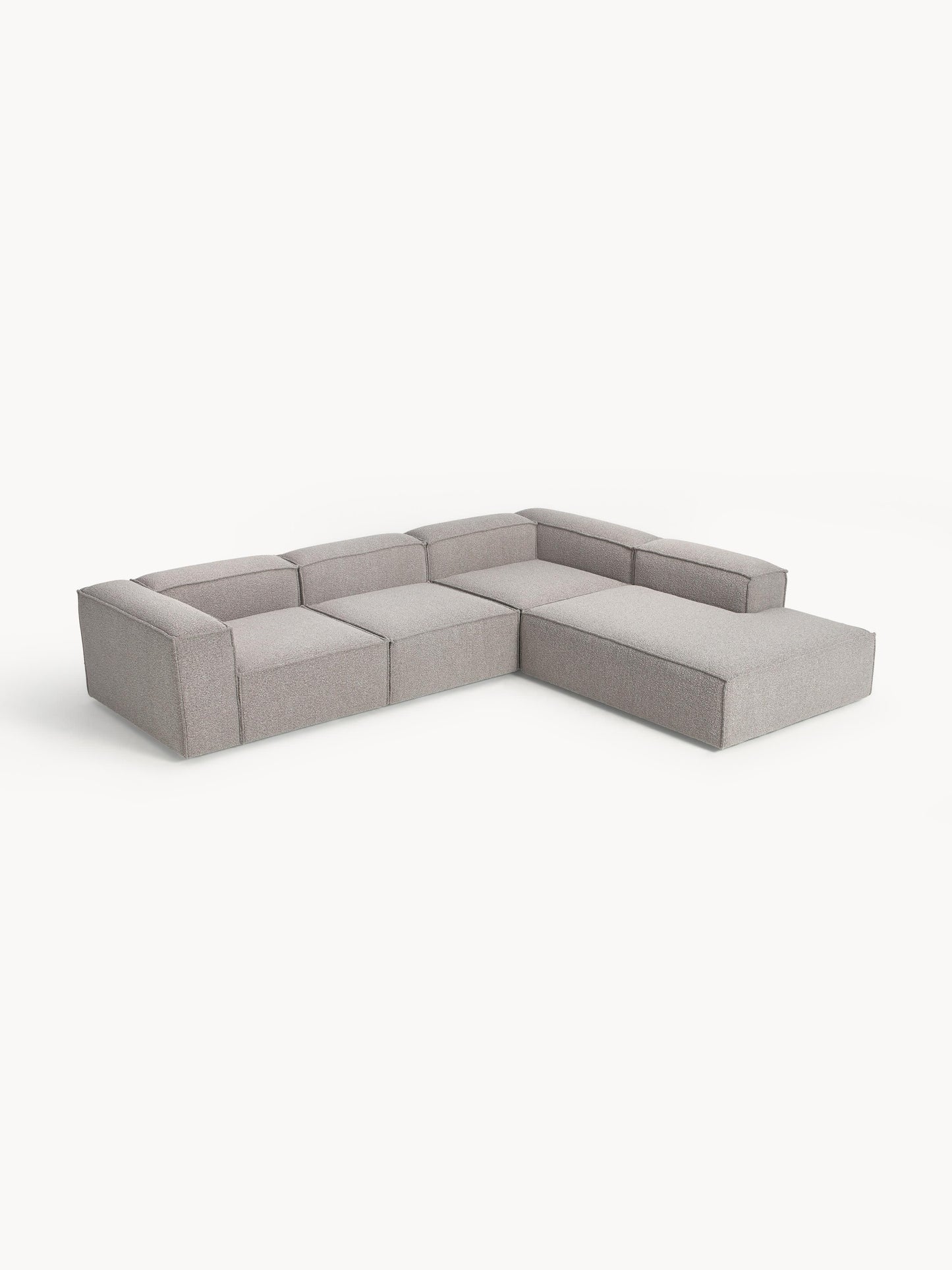 Draggery Lennon XL Modular Corner Sofa with Bouclé Cover, 4-Seater