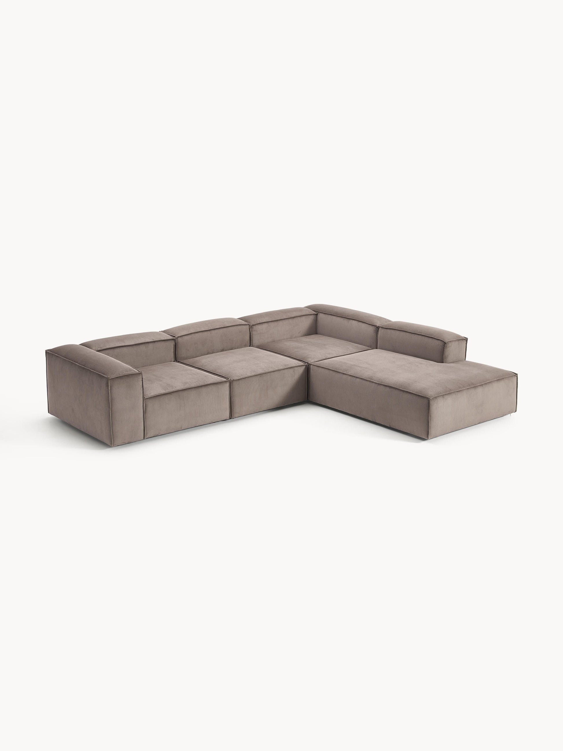 Draggery Lennon XL Modular Corner Sofa with Corduroy Cover, 4-Seater