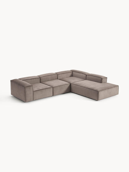 Draggery Lennon XL Modular Corner Sofa with Corduroy Cover, 4-Seater