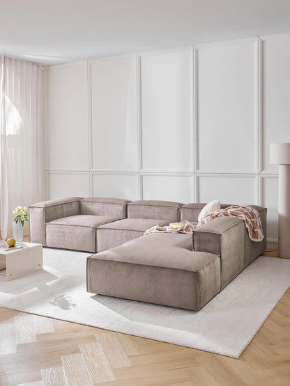 Draggery Lennon XL Modular Corner Sofa with Corduroy Cover, 4-Seater