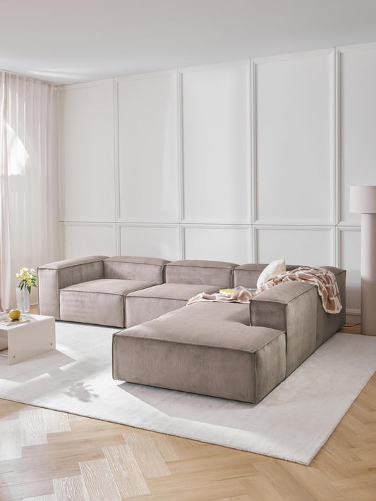 Draggery Lennon XL Modular Corner Sofa with Corduroy Cover, 4-Seater