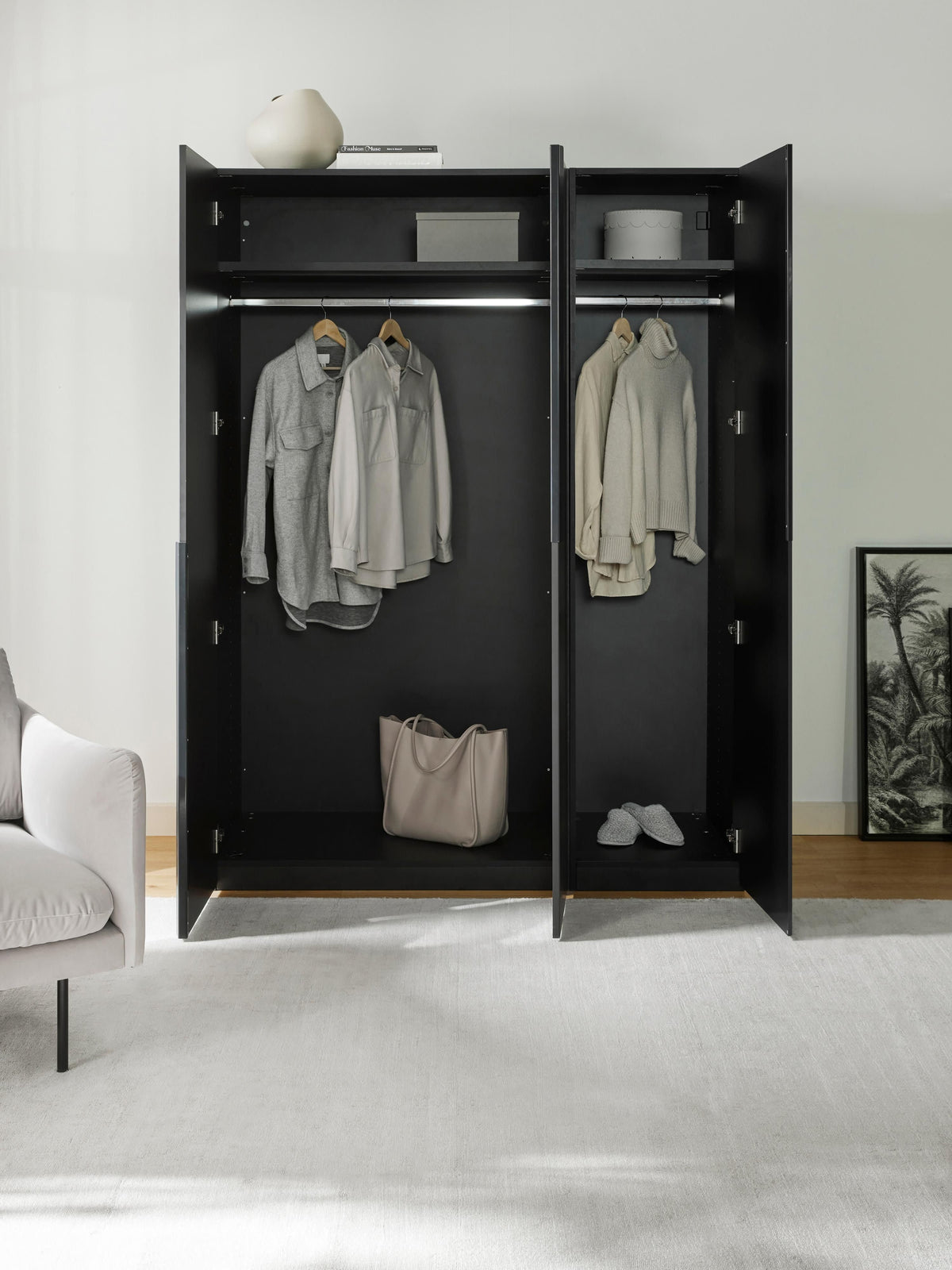 Draggery Leon Wardrobe, Modular, Hinged-Door, 150 cm Wide, in Various Sizes