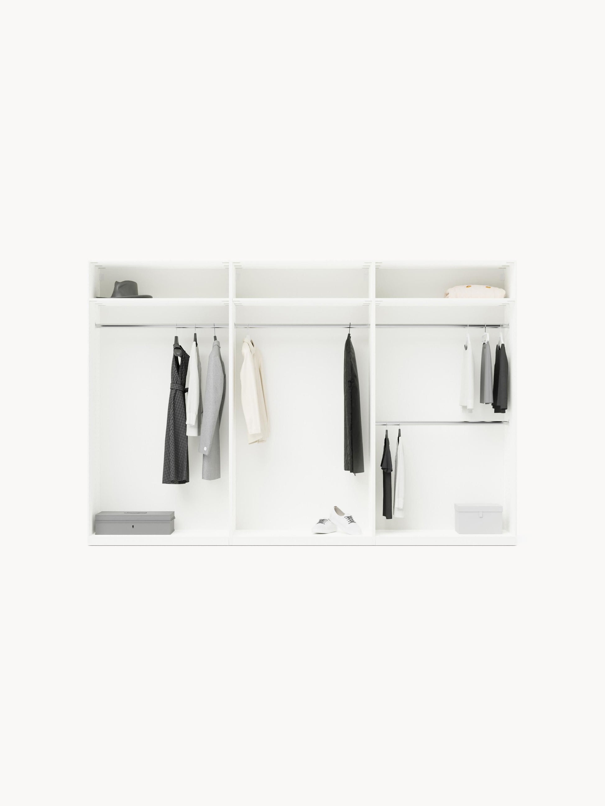 Draggery Leon Wardrobe, Modular, Hinged-Door, 300 cm Wide, in Various Sizes