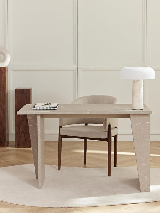 Draggery Liam Desk with Travertine-Look Finish